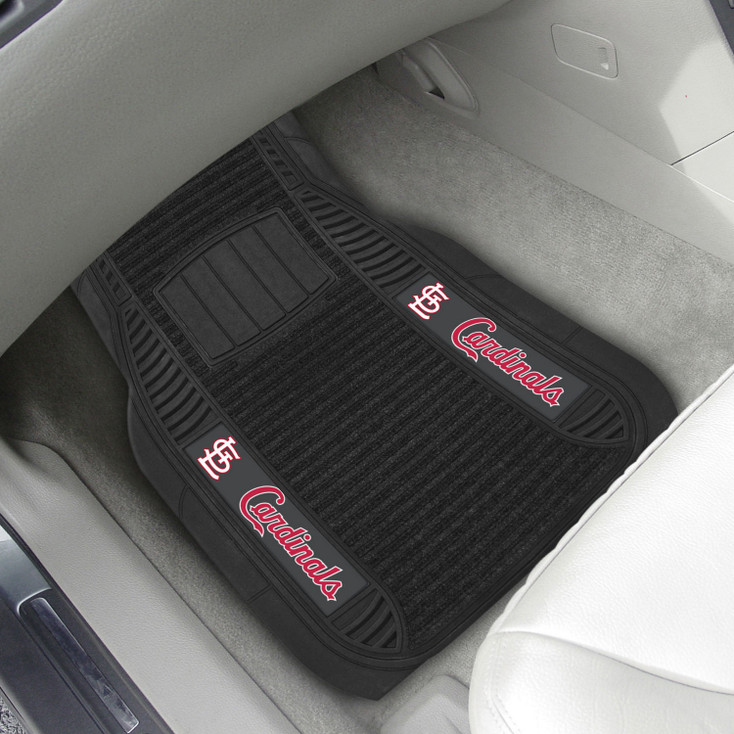 St. Louis Cardinals Black Deluxe Vinyl Car Mat, Set of 2