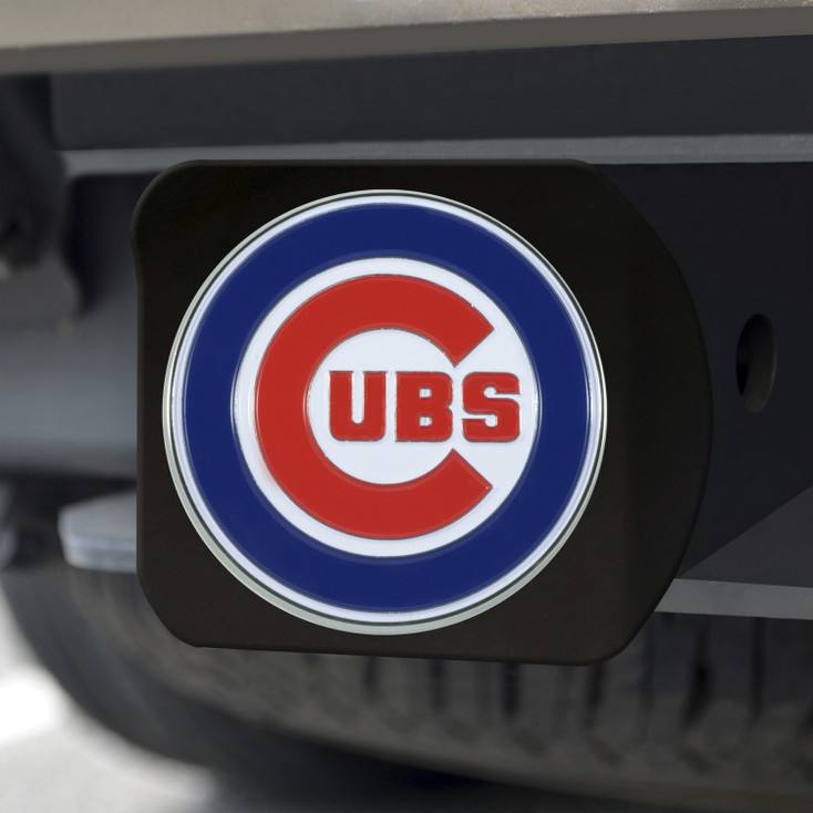 Chicago Cubs Hitch Cover - Team Color on Black