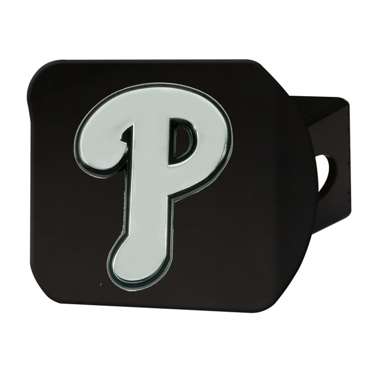 Philadelphia Phillies Hitch Cover - Chrome on Black