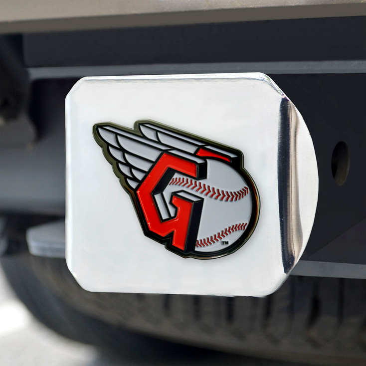 Cleveland Guardians Hitch Cover - Team Color on Chrome