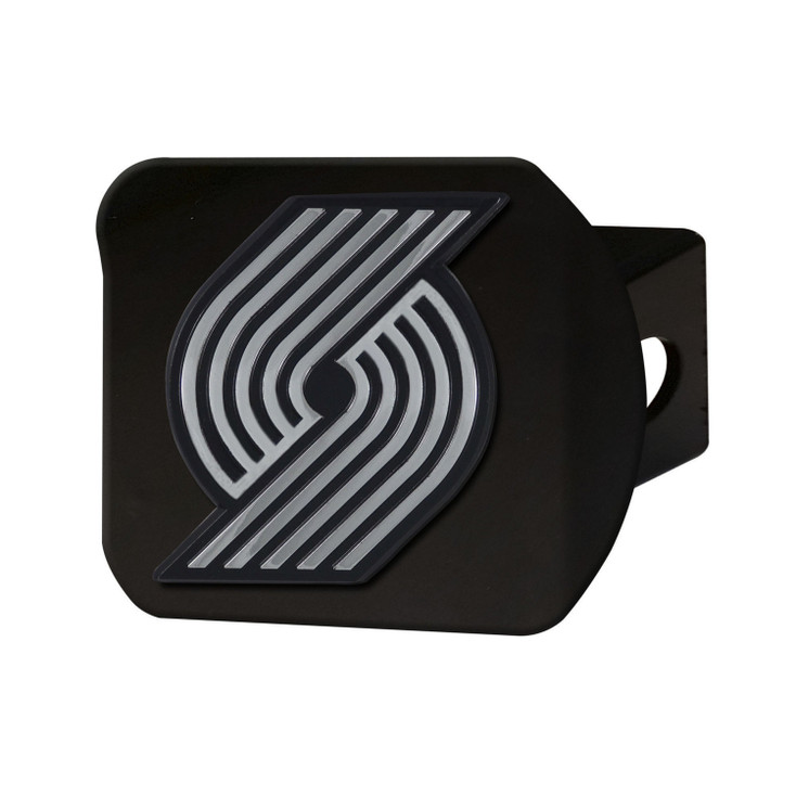 Portland Trail Blazers Hitch Cover - Chrome on Black