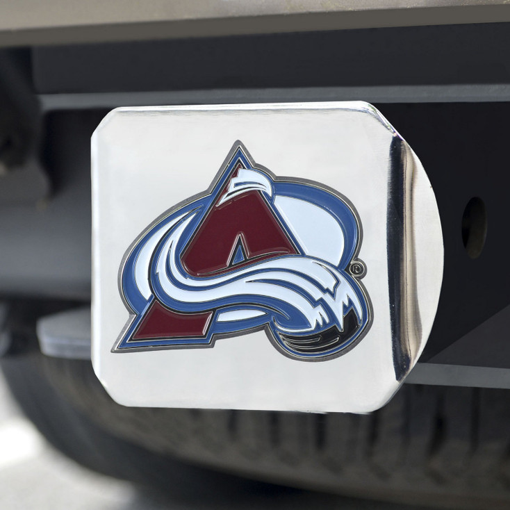 Colorado Avalanche Hitch Cover - Team Color on Chrome