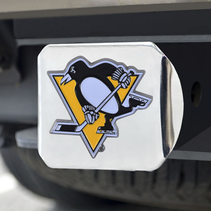 Pittsburgh Penguins Hitch Cover - Team Color on Chrome