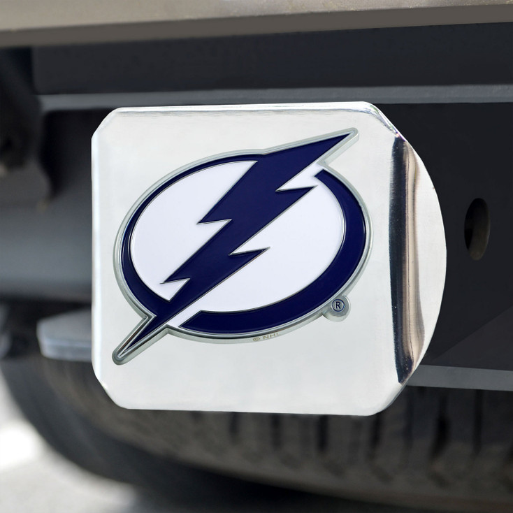 Tampa Bay Lightning Hitch Cover - Team Color on Chrome