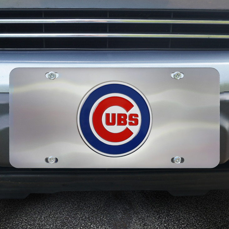 Chicago Cubs Diecast Stainless Steel License Plate