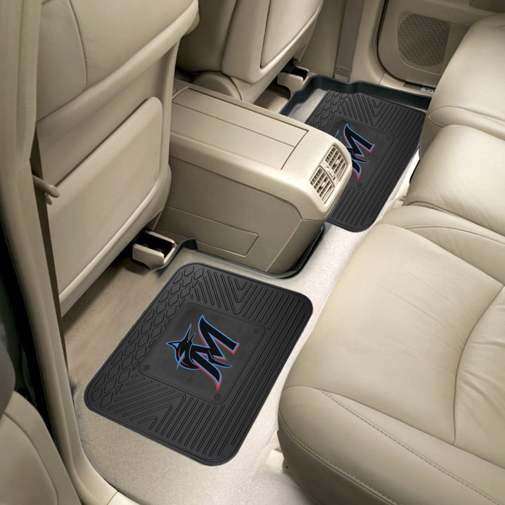 14" x 17" Miami Marlins Vinyl Car Utility Mat, Set of 2