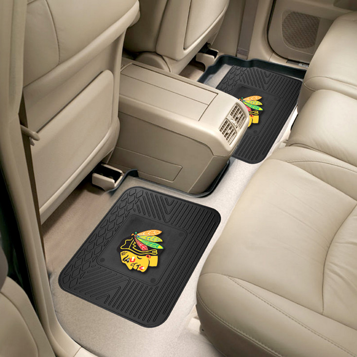 14" x 17" Chicago Blackhawks Vinyl Car Utility Mat, Set of 2