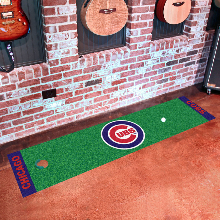 18" x 72" Chicago Cubs Logo Putting Green Runner Mat