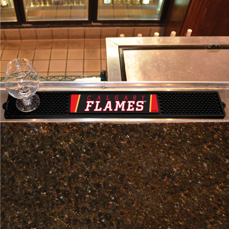 Calgary Flames Vinyl Drink Mat