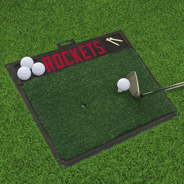 20" x 17" Houston Rockets Red Golf Hitting Mat