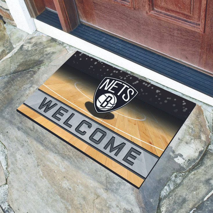 18" x 30" Brooklyn Nets Black Crumb Rubber Door Mat