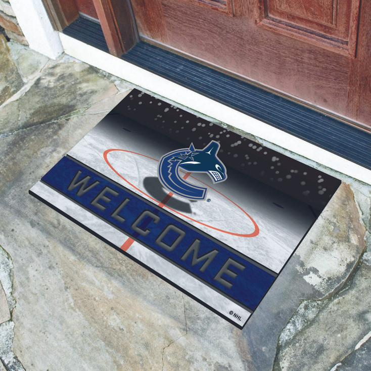 18" x 30" Vancouver Canucks Navy Crumb Rubber Door Mat