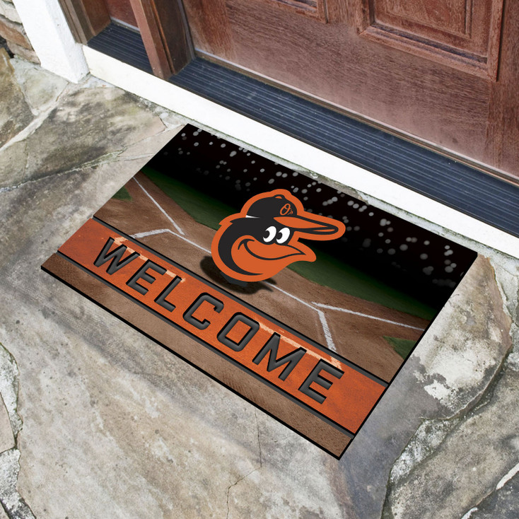 18" x 30" Baltimore Orioles Black Crumb Rubber Door Mat