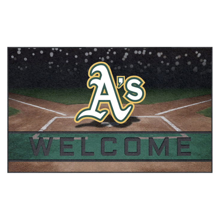 18" x 30" Oakland Athletics Green Crumb Rubber Door Mat