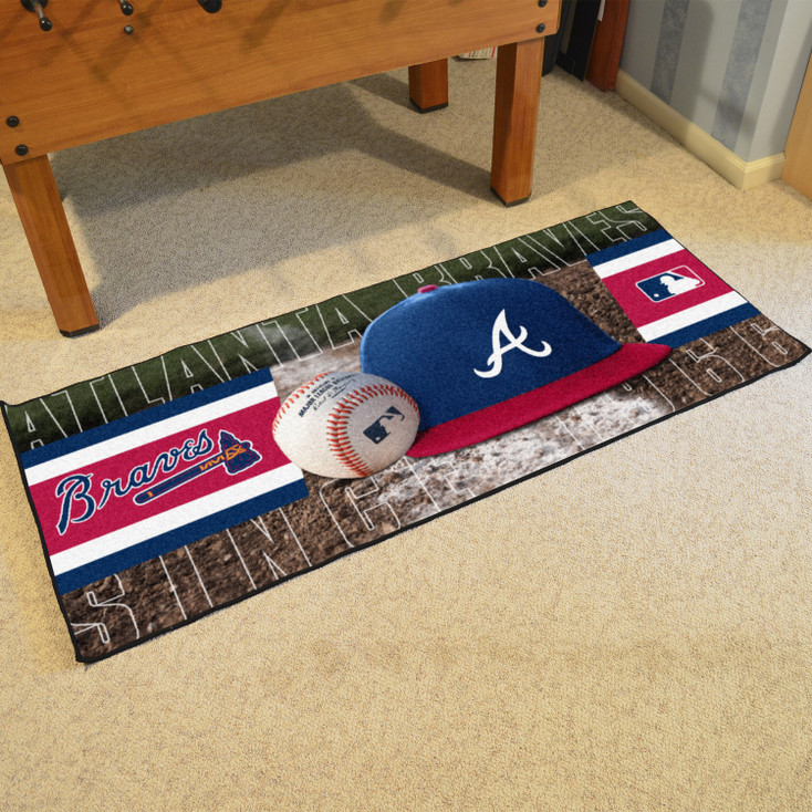 30" x 72" Atlanta Braves Baseball Style Rectangle Runner Mat