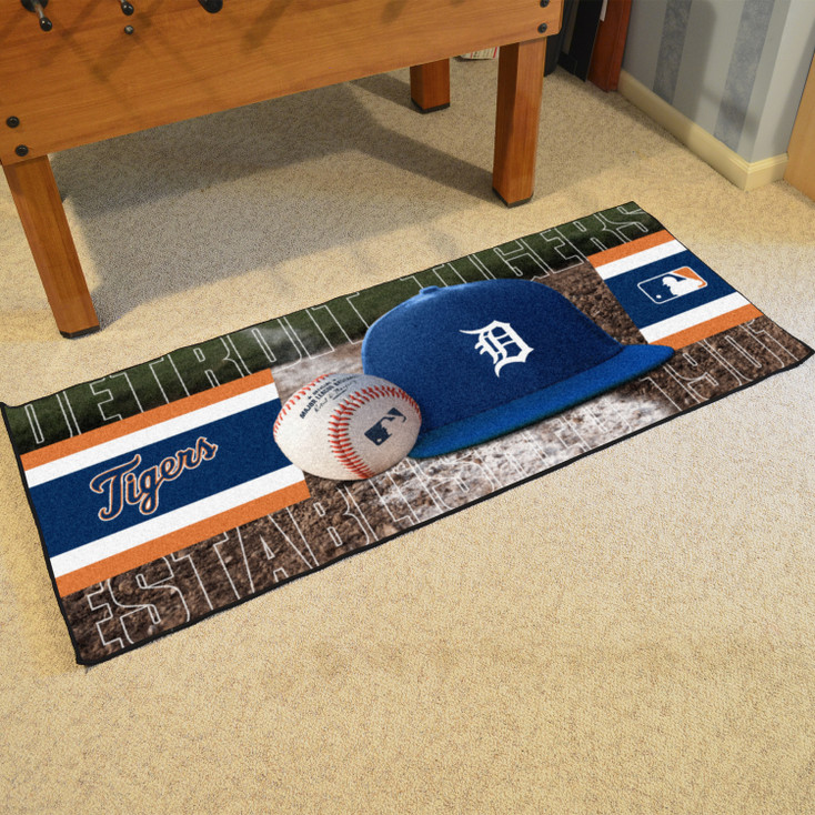 30" x 72" Detroit Tigers Baseball Style Rectangle Runner Mat