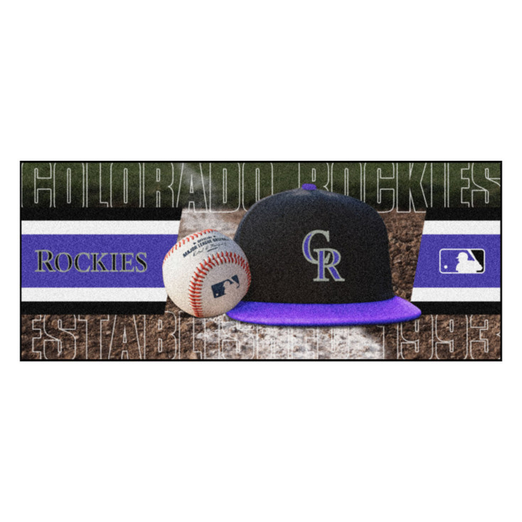 30" x 72" Colorado Rockies Baseball Style Rectangle Runner Mat