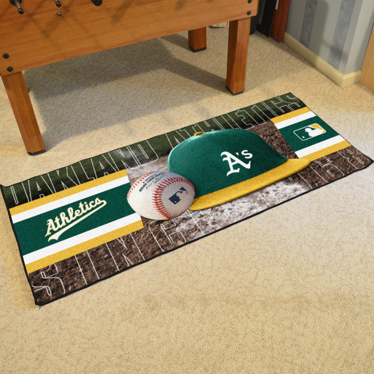 30" x 72" Oakland Athletics Baseball Style Rectangle Runner Mat