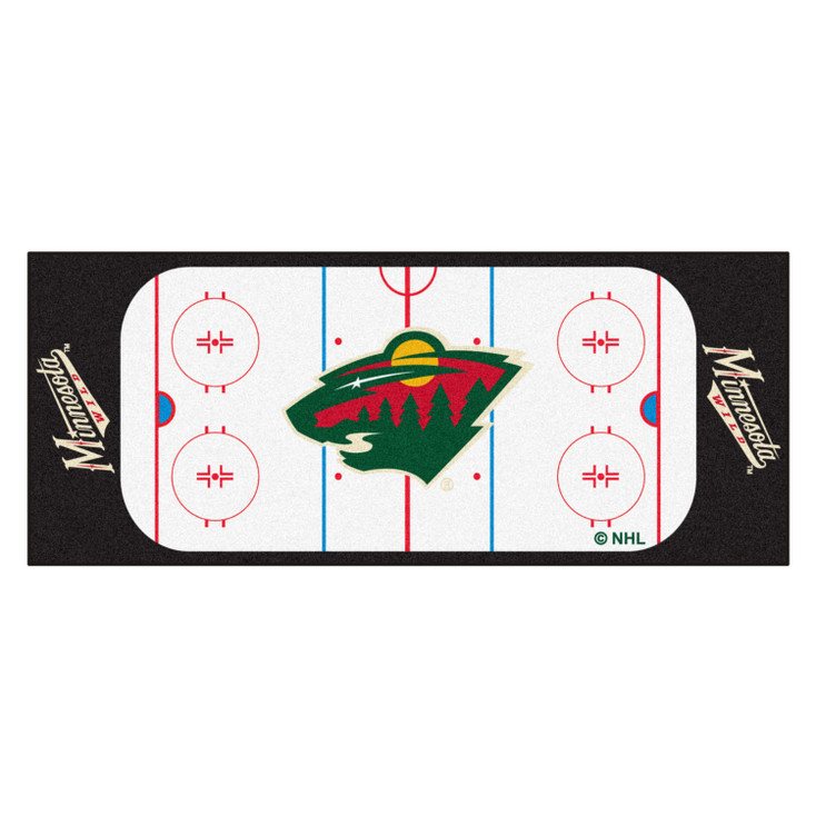 30" x 72" Minnesota Wild Hockey Rink Green Rectangle Runner Mat