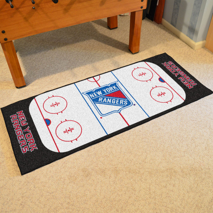 30" x 72" New York Rangers Hockey Rink Blue Rectangle Runner Mat