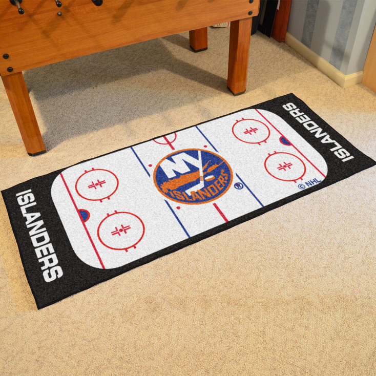 30" x 72" New York Islanders Hockey Rink Blue Rectangle Runner Mat