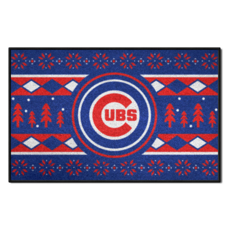 19" x 30" Chicago Cubs Holiday Sweater Blue Starter Mat