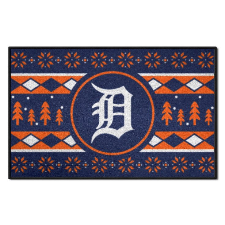 19" x 30" Detroit Tigers Holiday Sweater Navy Starter Mat