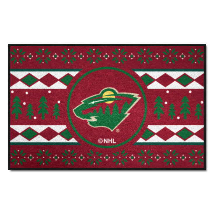 19" x 30" Minnesota Wild Holiday Sweater Green Starter Mat