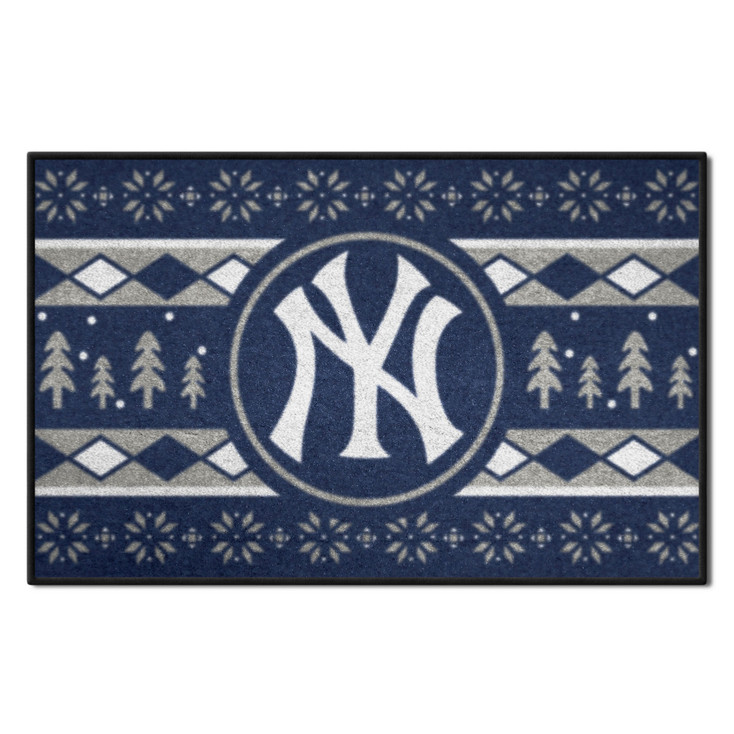 19" x 30" New York Yankees Holiday Sweater Navy Starter Mat