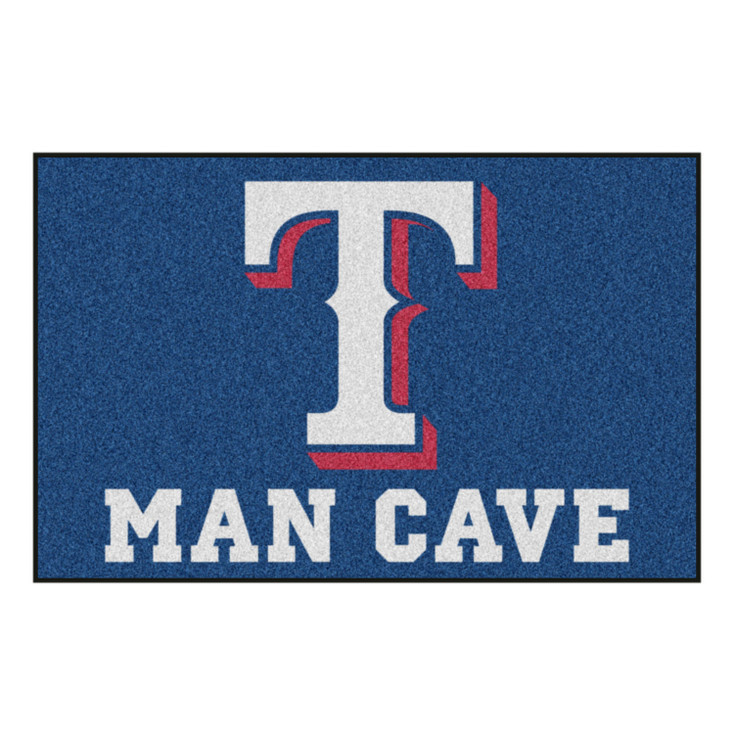 19" x 30" Texas Rangers Man Cave Starter Blue Rectangle Mat
