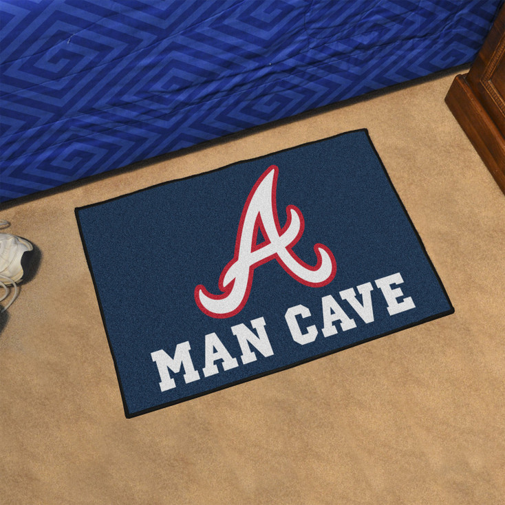 19" x 30" Atlanta Braves Man Cave Starter Blue Rectangle Mat