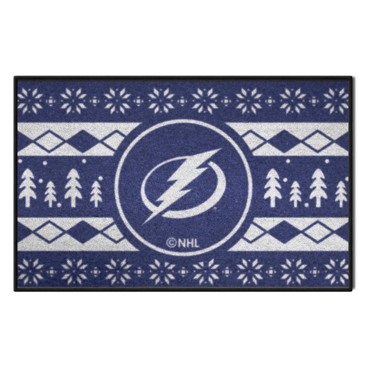 19" x 30" Tampa Bay Lightning Holiday Sweater Blue Starter Mat