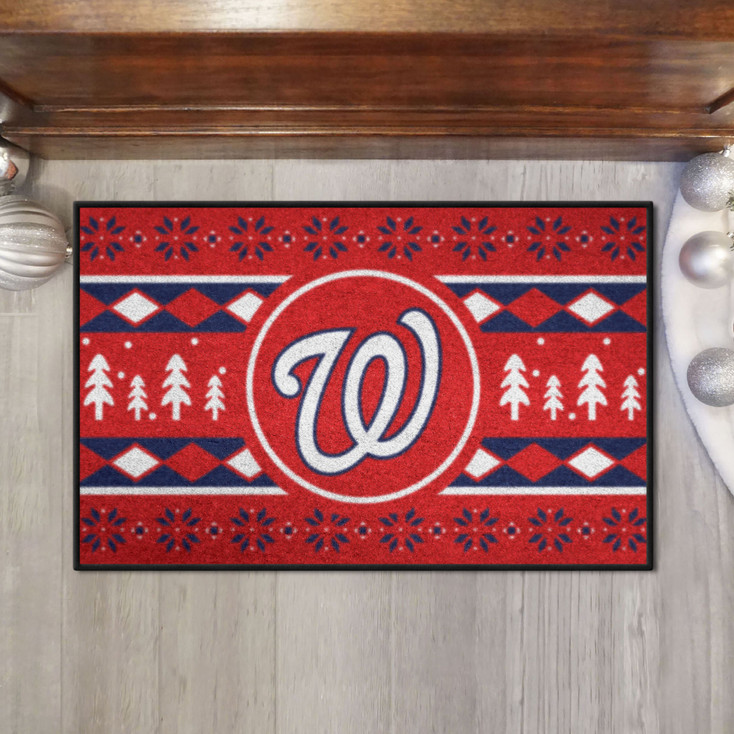 19" x 30" Washington Nationals Holiday Sweater Red Starter Mat