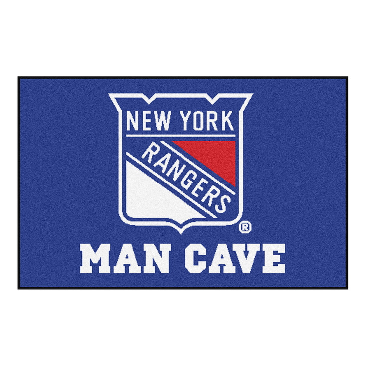 19" x 30" New York Rangers Man Cave Starter Blue Rectangle Mat