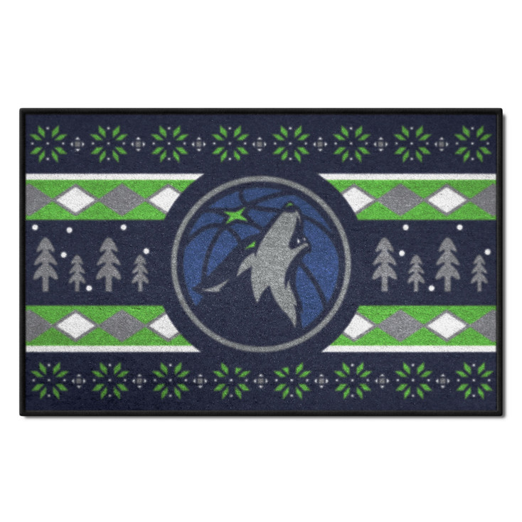 19" x 30" Minnesota Timberwolves Holiday Sweater Navy Starter Mat