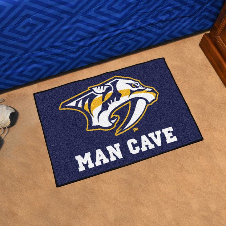 19" x 30" Nashville Predators Man Cave Starter Blue Rectangle Mat