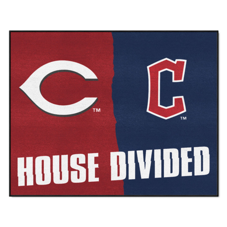 33.75" x 42.5" Reds / Indians House Divided Rectangle Mat