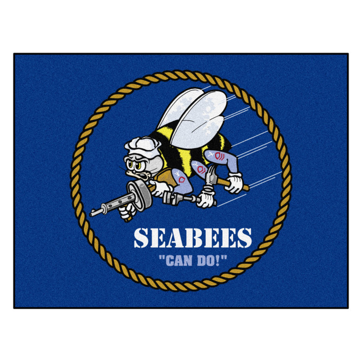 33.75" x 42.5" U.S. Navy Seabees All Star Blue Rectangle Rug