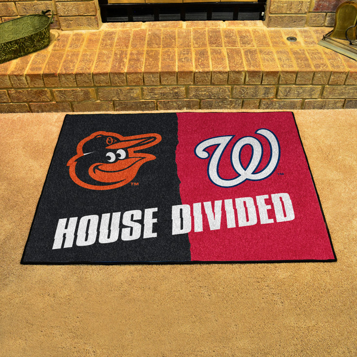 33.75" x 42.5" Orioles / Nationals House Divided Rectangle Mat