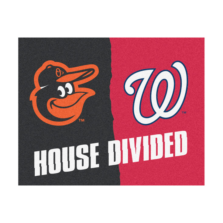 33.75" x 42.5" Orioles / Nationals House Divided Rectangle Mat