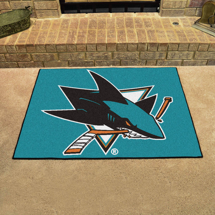 33.75" x 42.5" San Jose Sharks All Star Turquoise Rectangle Rug