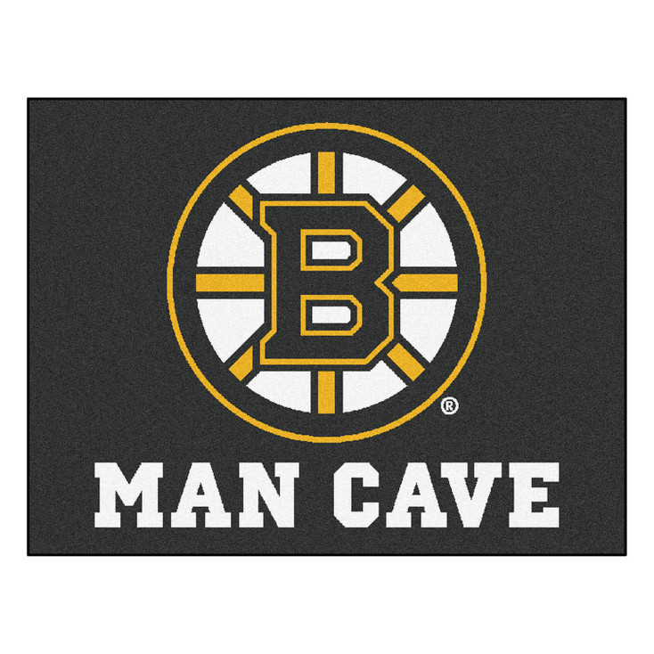 33.75" x 42.5" Boston Bruins Man Cave All-Star Black Rectangle Mat