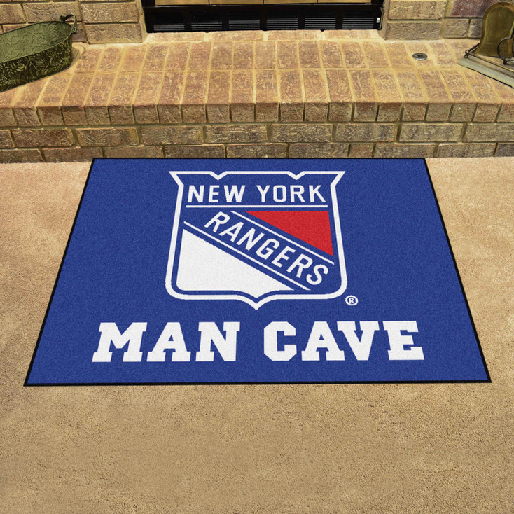 33.75" x 42.5" New York Rangers Man Cave All-Star Blue Rectangle Mat