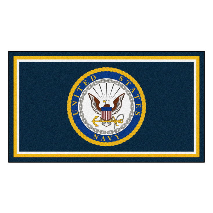 3' x 5' U.S. Navy Crest Blue Rectangle Rug