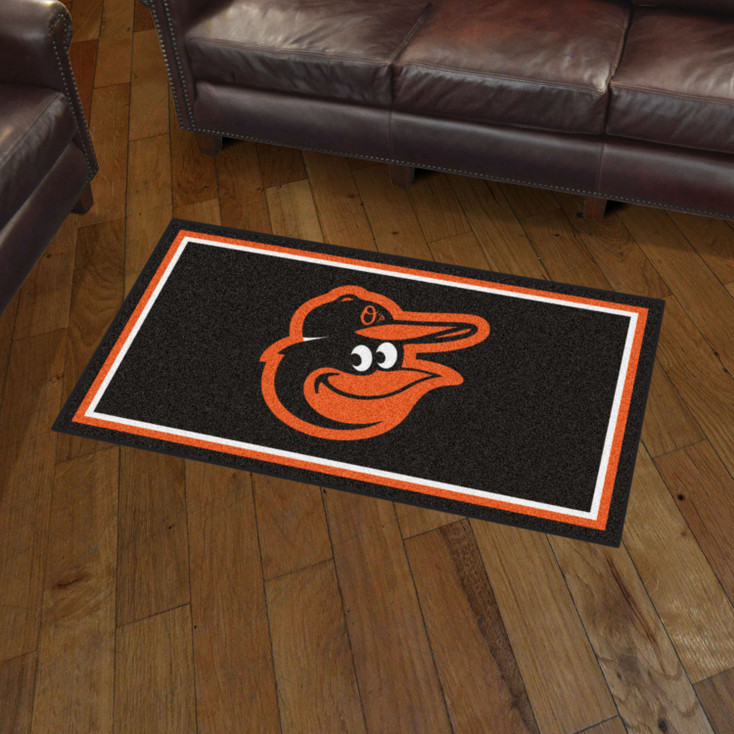 3' x 5' Baltimore Orioles Black Rectangle Rug