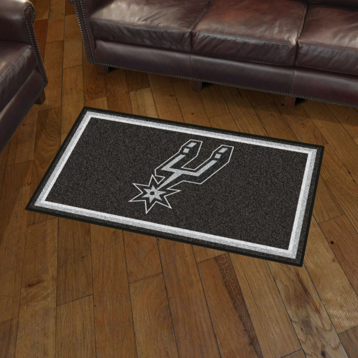 3' x 5' San Antonio Spurs Black Rectangle Rug