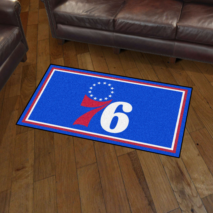 3' x 5' Philadelphia 76ers Blue Rectangle Rug