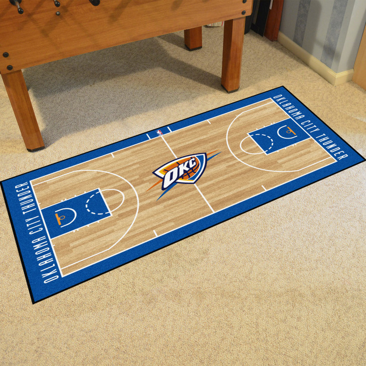 29.5" x 54" Oklahoma City Thunder NBA Court Blue Rectangle Runner Mat