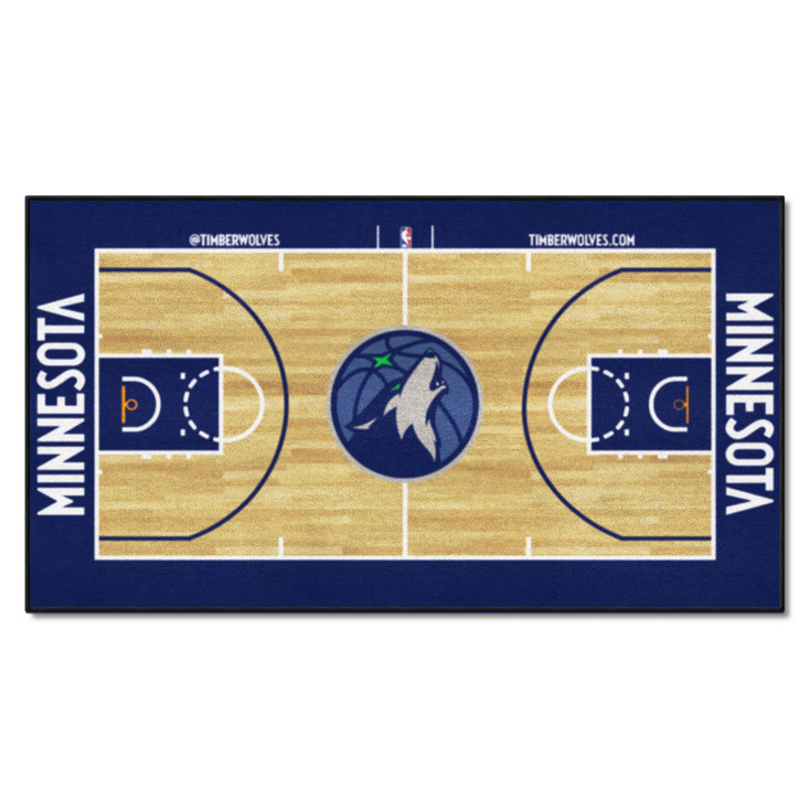 29.5" x 54" Minnesota Timberwolves NBA Court Navy Rectangle Runner Mat