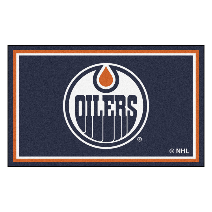 4' x 6' Edmonton Oilers Blue Rectangle Rug